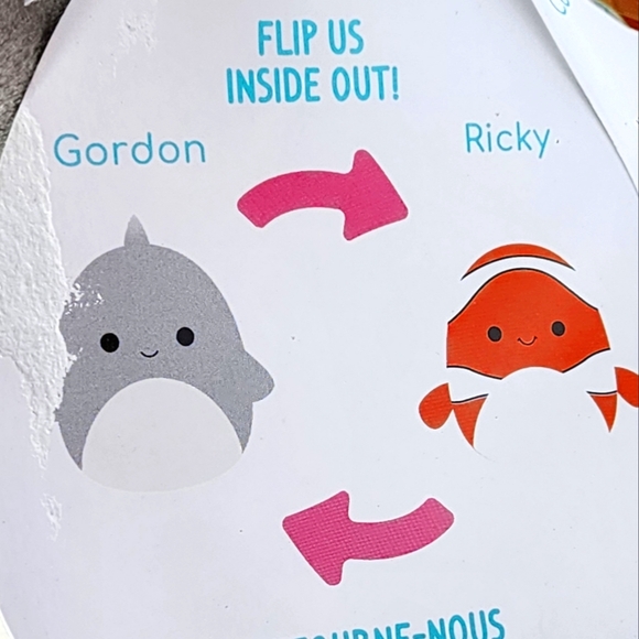 Gordon 🔄 Ricky 🦈🐡 OG 12" FlipAMallow 2020 Original Squishmallow Kelly Toy NWT - Picture 6 of 11